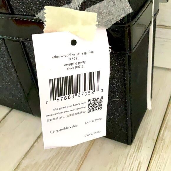 KATE SPADE NWT OTHER WRAPPING PARTY GIFT BOX CROSSBODY BAG GLITTERY SPARKLE - Picture 5 of 10